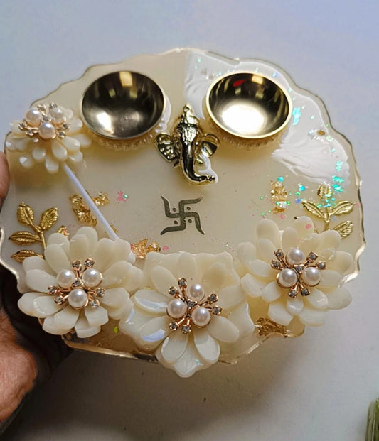 3D Flower Resin Thali