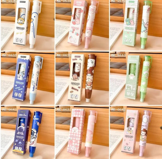 Push Type Cartoon Eraser Sticks