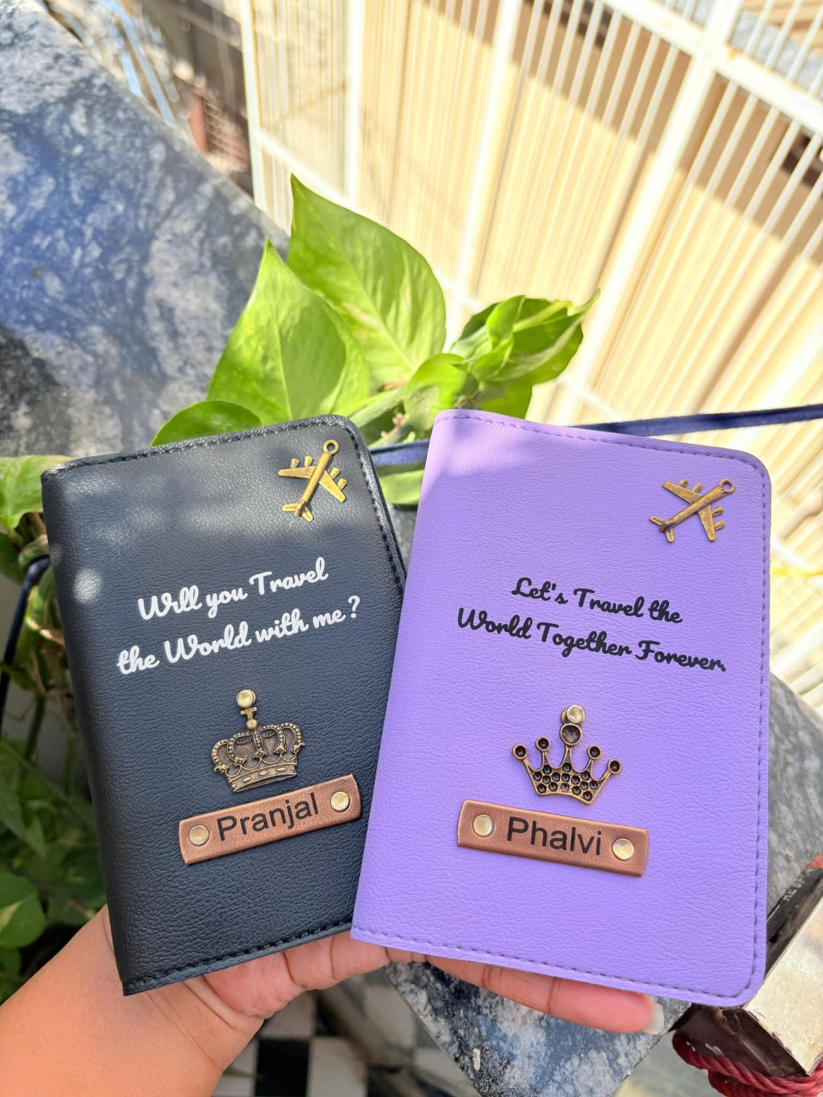 Personalised Passport Cover with Name & Charm