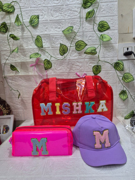 Customised Name Neon Duffle Bags