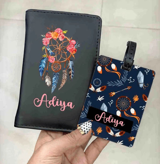Personalised Passport Cover & Luggage Tag Combo✈️🌸