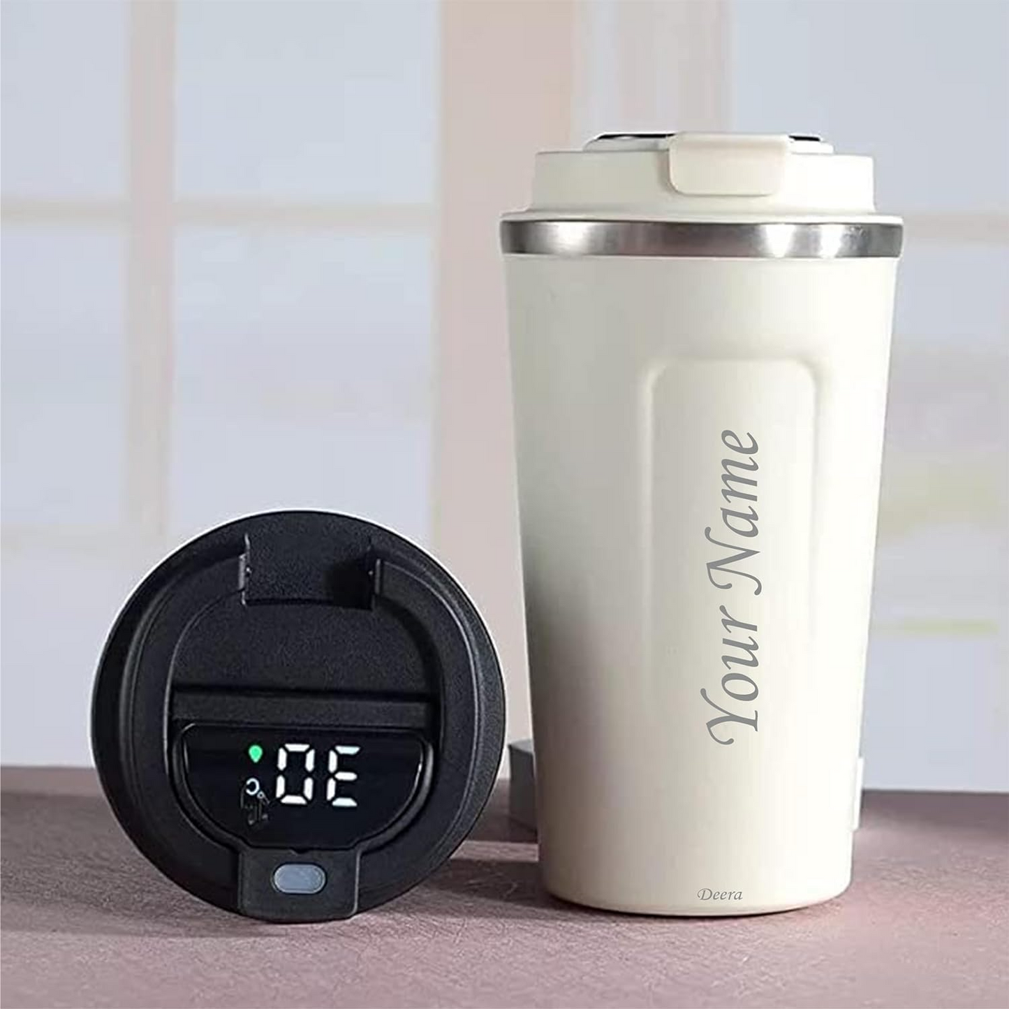 Customized Coffee Tumbler with Temperature Display | Stainless Steel
