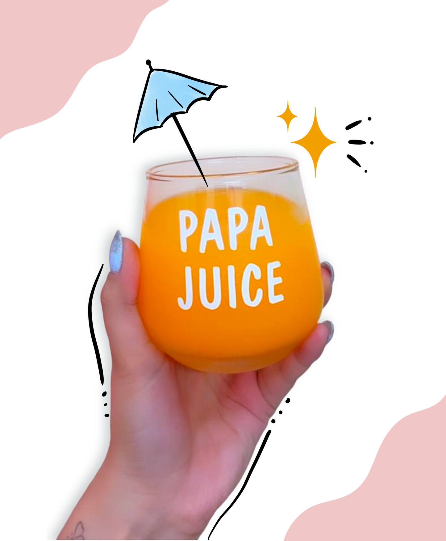 Personalised Papa Juice Glass (GLASSWARE)