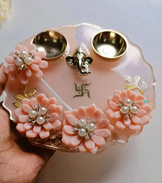 3D Flower Resin Thali