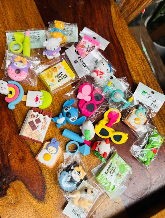 Quirky Mini Eraser - set of 10 Erasers