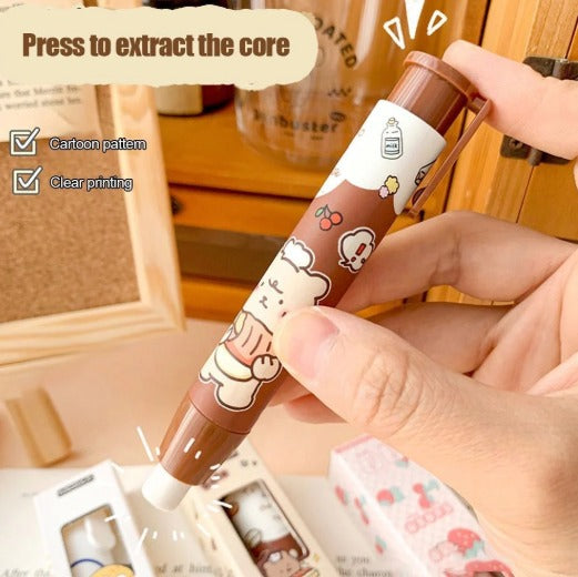 Push Type Cartoon Eraser Sticks