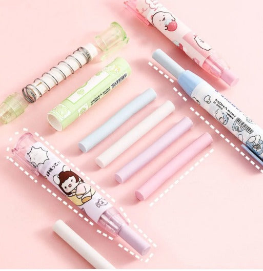 Push Type Cartoon Eraser Sticks