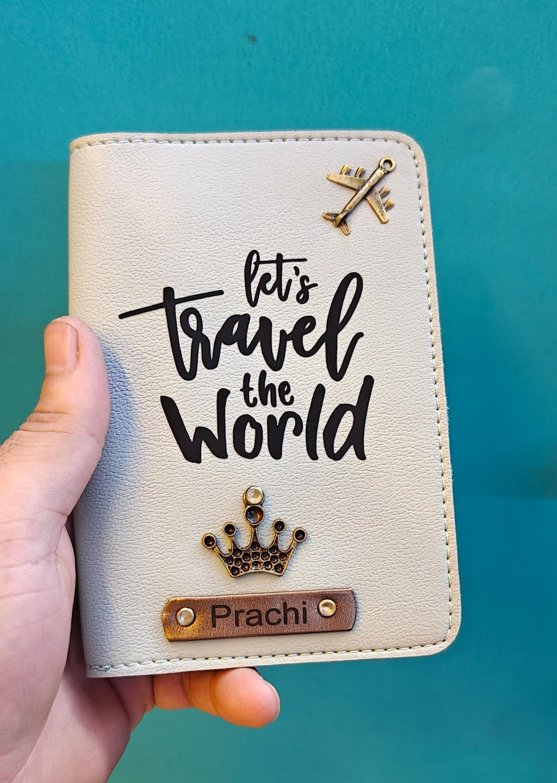 Personalised Passport Cover with Name & Charm