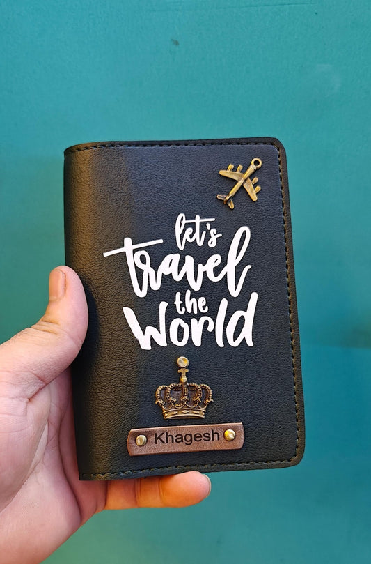 Personalised Passport Cover with Name & Charm