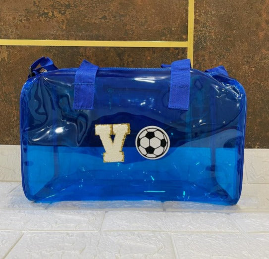 Personalised Initial Cartoon Neon Duffle Bag