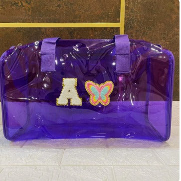 Personalised Initial Cartoon Neon Duffle Bag