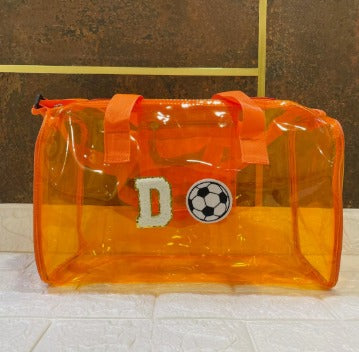 Personalised Initial Cartoon Neon Duffle Bag