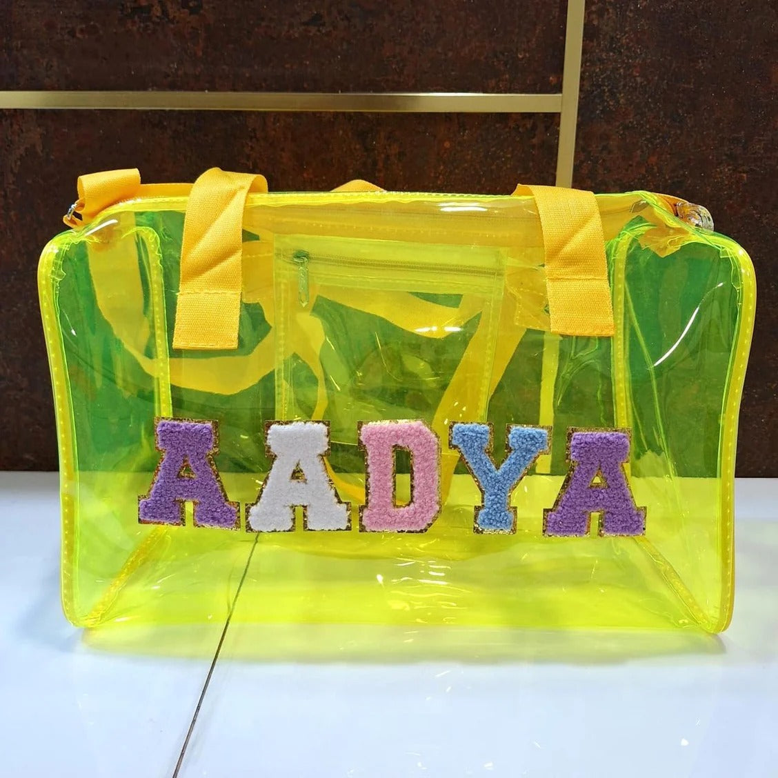 Customised Name Neon Duffle Bags