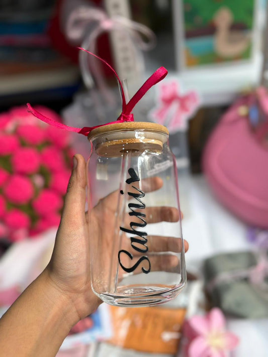 Personalised Glass Can Sipper
