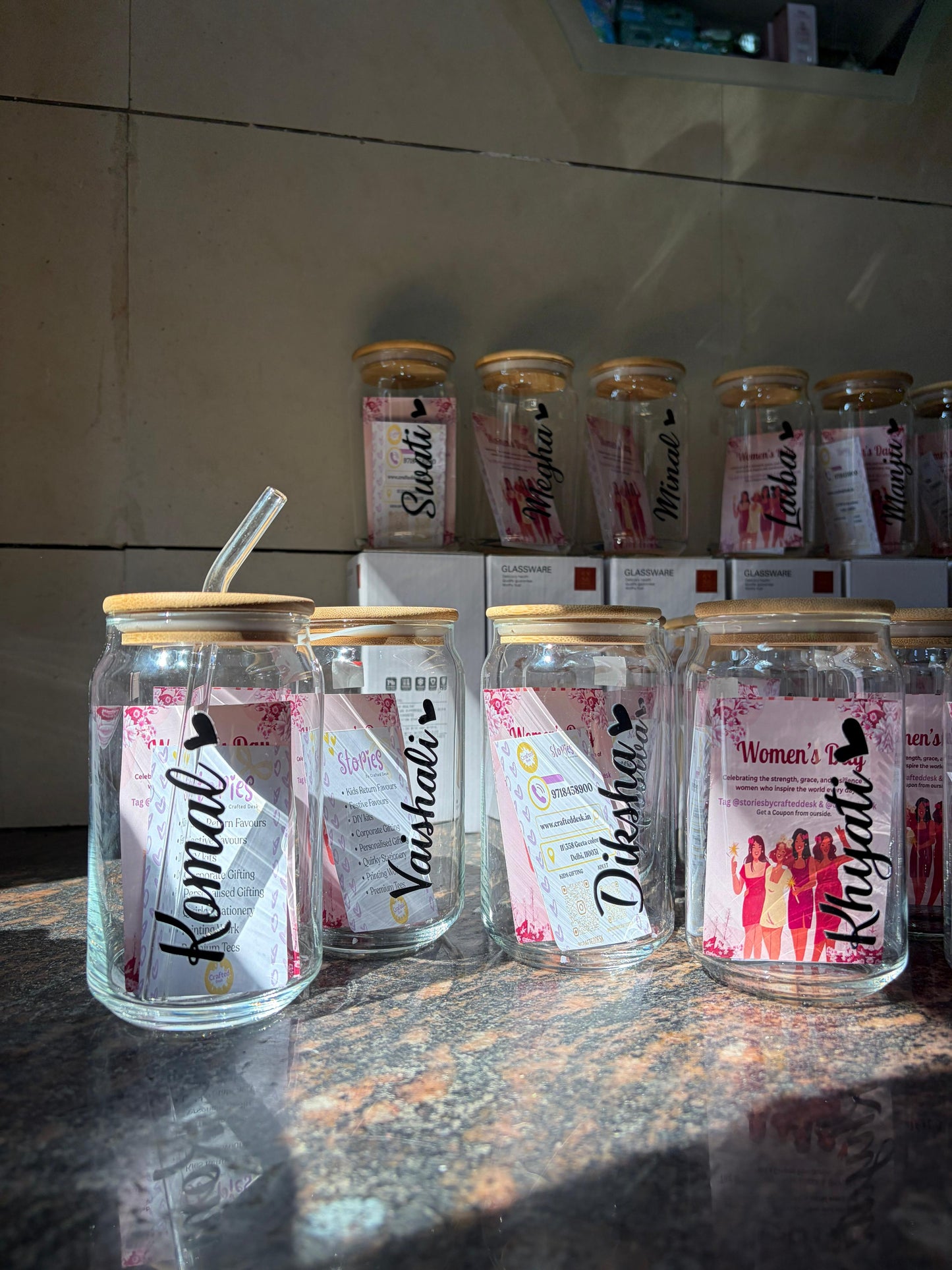 Personalised Glass Can Sipper