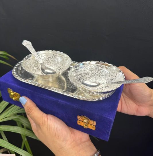 German Silver Spoon  Bowl Set