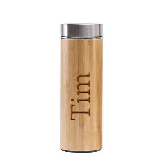 Personalized Bamboo Insulated Bottle